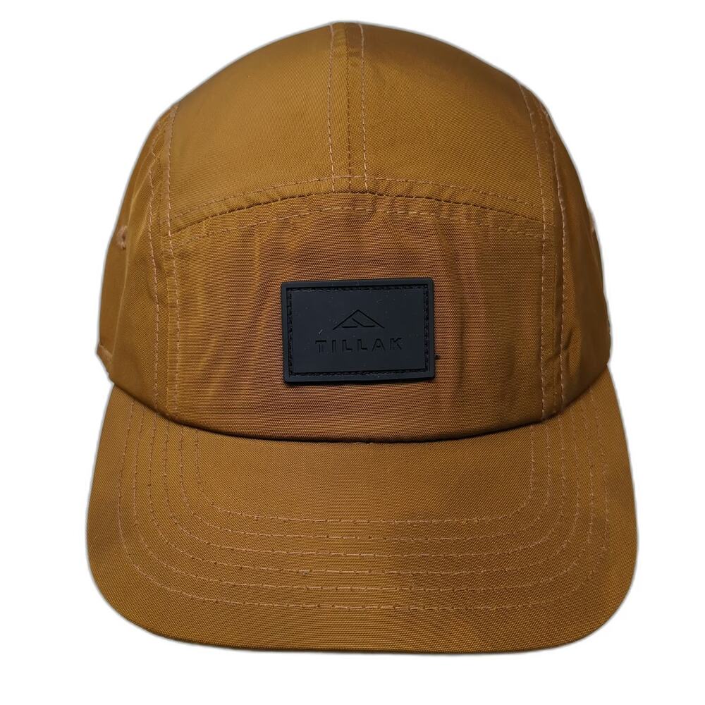 Tillak 5 Panel Brown One Size Nylon Mountain Logo Patch Strapback Hat Outdoor